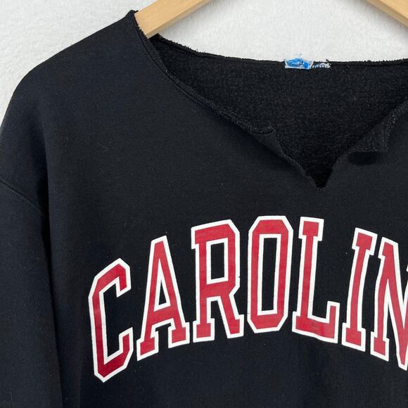CAROLINA Sweatshirt ADULT L CHAMPION UNIVERSITY COLLEGE NC Fleece Cutout Black - Picture 8 of 15